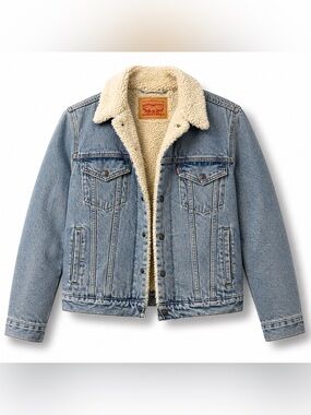 Levi’s Sherpa Trucker Denim Jacket Faux Shearling Lined Jean Jacket